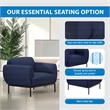Scranton & Co Navy Fabric Armchair with Black Metal Legs Commercial Grade