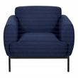Scranton & Co Navy Fabric Armchair with Black Metal Legs Commercial Grade
