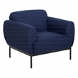 Scranton & Co Navy Fabric Armchair with Black Metal Legs Commercial Grade