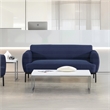 Scranton & Co Navy Fabric Sofa with Black Metal Legs Commercial Grade