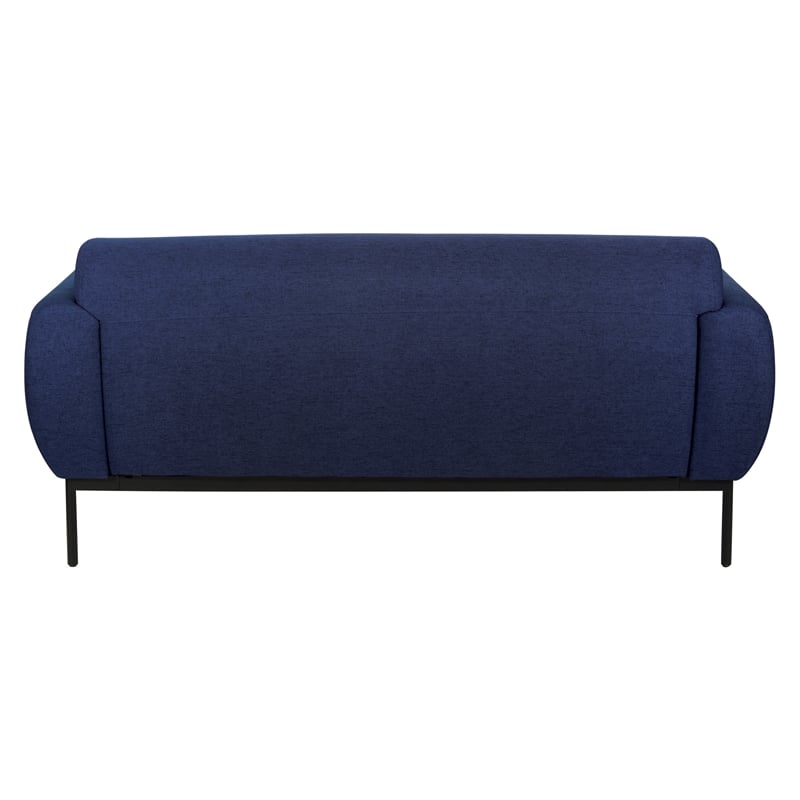 Scranton & Co Navy Fabric Sofa with Black Metal Legs Commercial Grade