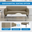 Scranton & Co Taupe Fabric Sofa with Black Metal Legs Commercial Grade