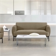 Scranton & Co Taupe Fabric Sofa with Black Metal Legs Commercial Grade