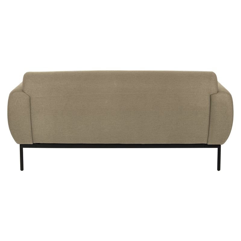 Scranton & Co Taupe Fabric Sofa with Black Metal Legs Commercial Grade