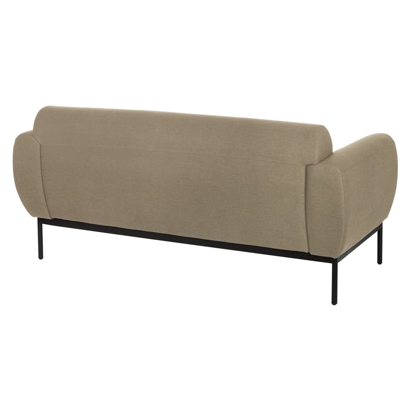 Scranton & Co Taupe Fabric Sofa with Black Metal Legs Commercial Grade