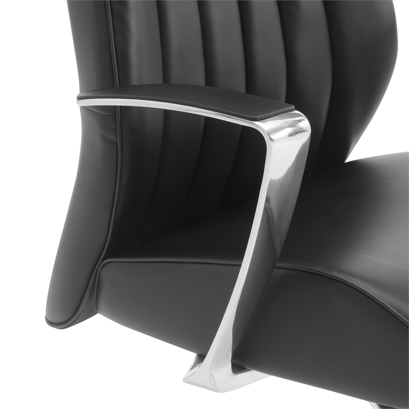 Scranton & Co Black Fabric Visitor Chair with Chrome Sled Base