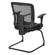 Scranton & Co Mesh Back Visitor Chair in Coal Black Fabric GREENGUARD