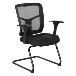 Scranton & Co Mesh Back Visitor Chair in Coal Black Fabric GREENGUARD