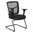 Scranton & Co Mesh Back Visitor Chair in Coal Black Fabric GREENGUARD
