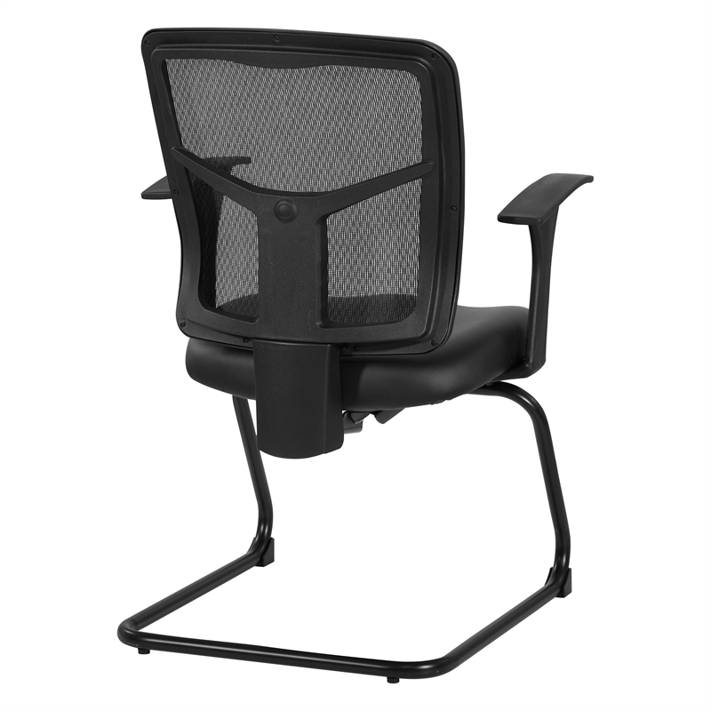 Scranton & Co Mesh Back Visitor Chair in Black Fabric GREENGUARD