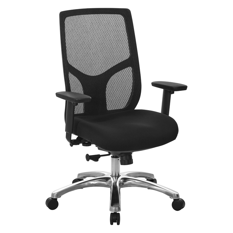 Scranton & Co Mesh High-Back Office Chair in Black Coal FreeFlex Fabric