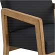 Scranton & Co Black Faux Leather Visitor Chair with Medium Oak Wood Frame