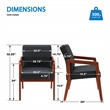 Scranton & Co Black Faux Leather Visitor Chair with Cherry Wood Finish