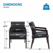 Scranton & Co Black Faux Leather Visitor Chair with Espresso Wood Finish