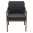 Scranton & Co Black Faux Leather Visitor Chair with Park City Wood Finish