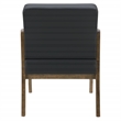 Scranton & Co Black Faux Leather Visitor Chair with Park City Wood Finish