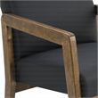Scranton & Co Black Faux Leather Visitor Chair with Park City Wood Finish