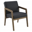Scranton & Co Black Faux Leather Visitor Chair with Park City Wood Finish