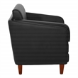 Scranton & Co Black Faux Leather Accent Chair with Cherry Finish Legs