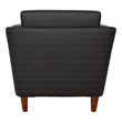 Scranton & Co Black Faux Leather Accent Chair with Cherry Finish Legs