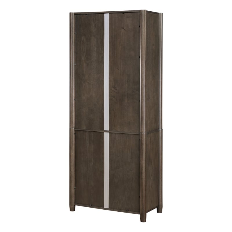 Scranton & Co 5-Shelf Bookcase in Burnt Ash Finish with Adjustable Shelves