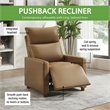 Scranton & Co Pushback Recliner in Saddle Brown Faux Leather