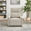 Scranton & Co Contemporary Pushback Recliner in Linen White Fabric