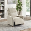 Scranton & Co Contemporary Pushback Recliner in Linen White Fabric