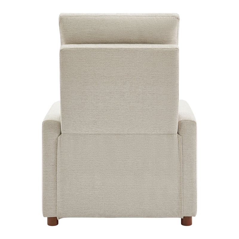 Scranton & Co Contemporary Pushback Recliner in Linen White Fabric