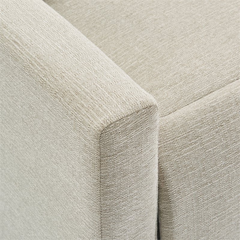 Scranton & Co Contemporary Pushback Recliner in Linen White Fabric