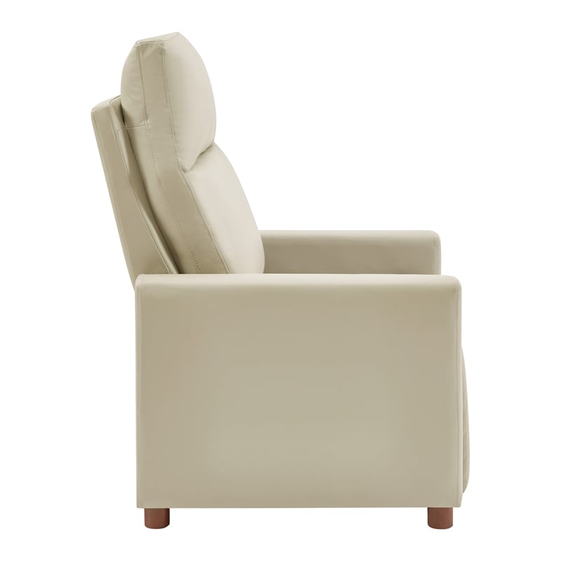 Scranton & Co Contemporary Pushback Recliner in Taupe Faux Leather