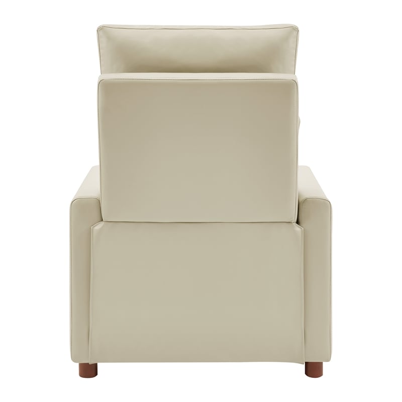 Scranton & Co Contemporary Pushback Recliner in Taupe Faux Leather