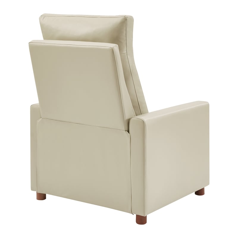 Scranton & Co Contemporary Pushback Recliner in Taupe Faux Leather