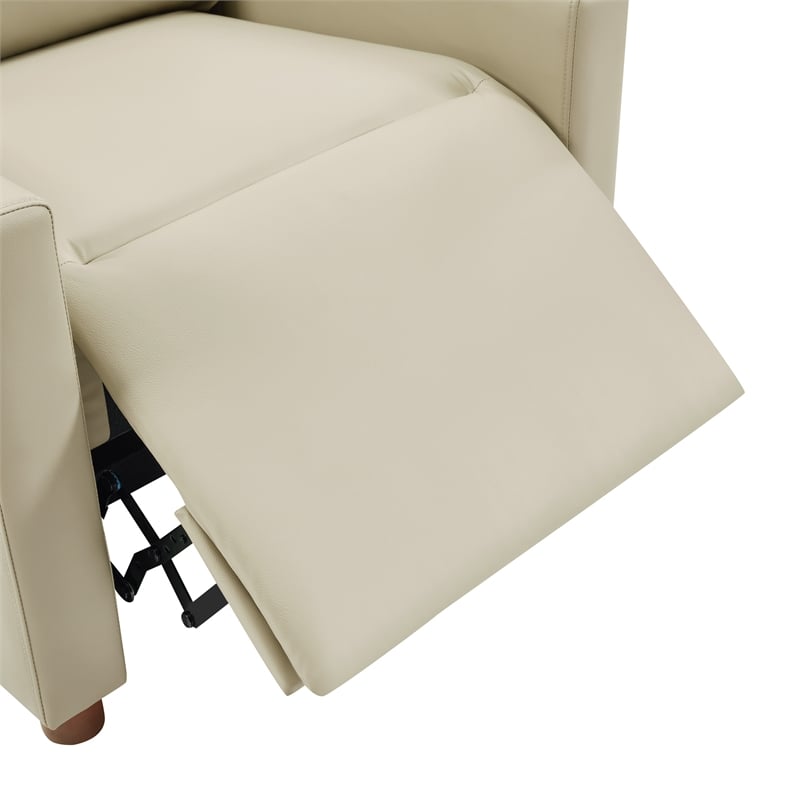 Scranton & Co Contemporary Pushback Recliner in Taupe Faux Leather