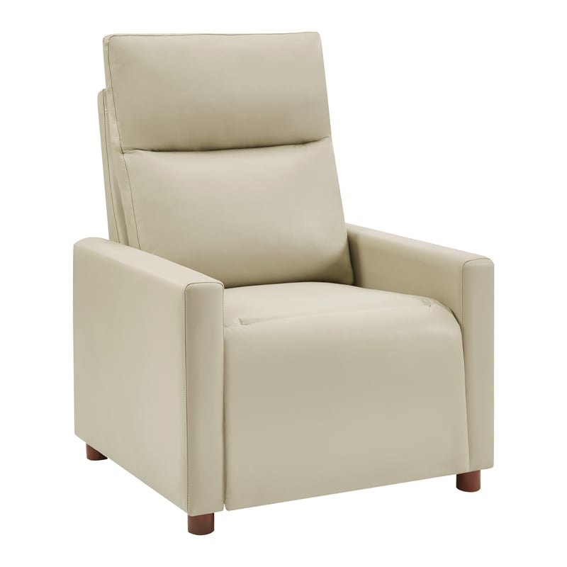 Scranton & Co Contemporary Pushback Recliner in Taupe Faux Leather
