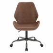 Scranton & Co Modern Office Chair in Saddle Brown Faux Leather Titanium Base