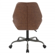 Scranton & Co Modern Office Chair in Saddle Brown Faux Leather Titanium Base