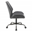 Scranton & Co Modern Office Chair in Black Faux Leather Titanium Base
