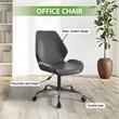 Scranton & Co Modern Office Chair in Black Faux Leather Titanium Base