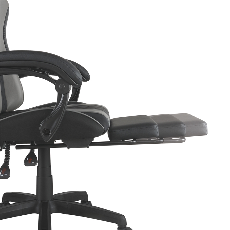 Scranton & Co Gaming Chair with Retractable Footrest in Faux Leather
