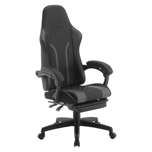 Scranton & Co Gaming Chair with Retractable Footrest in Faux Leather
