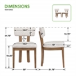 Scranton & Co Dining Chair in Linen White Fabric Medium Oak Wood 2-Pack