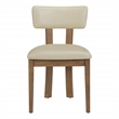 Scranton & Co Dining Chair in Taupe Faux Leather Medium Oak Wood 2-Pack