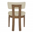 Scranton & Co Dining Chair in Taupe Faux Leather Medium Oak Wood 2-Pack