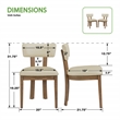 Scranton & Co Dining Chair in Taupe Faux Leather Medium Oak Wood 2-Pack