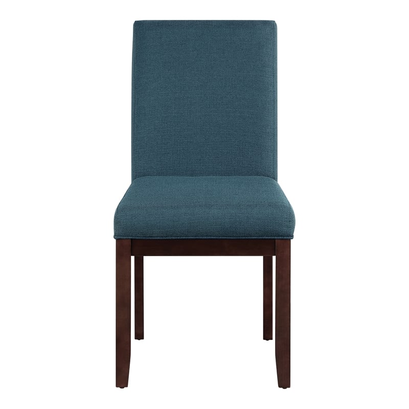 Scranton & Co Parsons Dining Chair in Azure Fabric Espresso Wood Legs