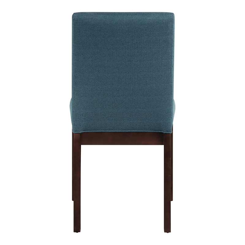 Scranton & Co Parsons Dining Chair in Azure Fabric Espresso Wood Legs