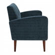 Scranton & Co Loveseat in Navy Fabric with Medium Espresso Wood Legs