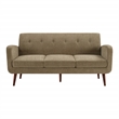 Scranton & Co Loveseat in Taupe Fabric with Medium Espresso Wood Legs