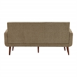 Scranton & Co Loveseat in Taupe Fabric with Medium Espresso Wood Legs